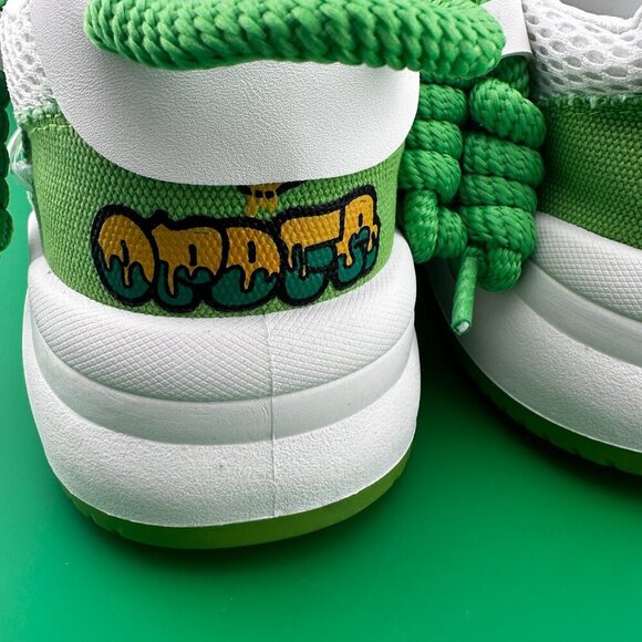 MEN's COLORBLOCK LACE-UP FRONT FRAYED HEM MESH SPLICED SNEAKERS SIZE 44 (11-11.5 - Picture 3 of 10